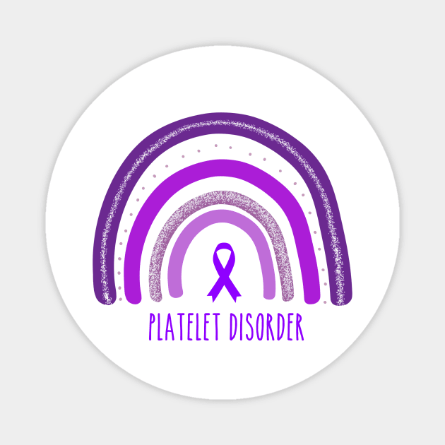 Platelet Disorder Rainbow Awareness Warrior Magnet by MerchAndrey